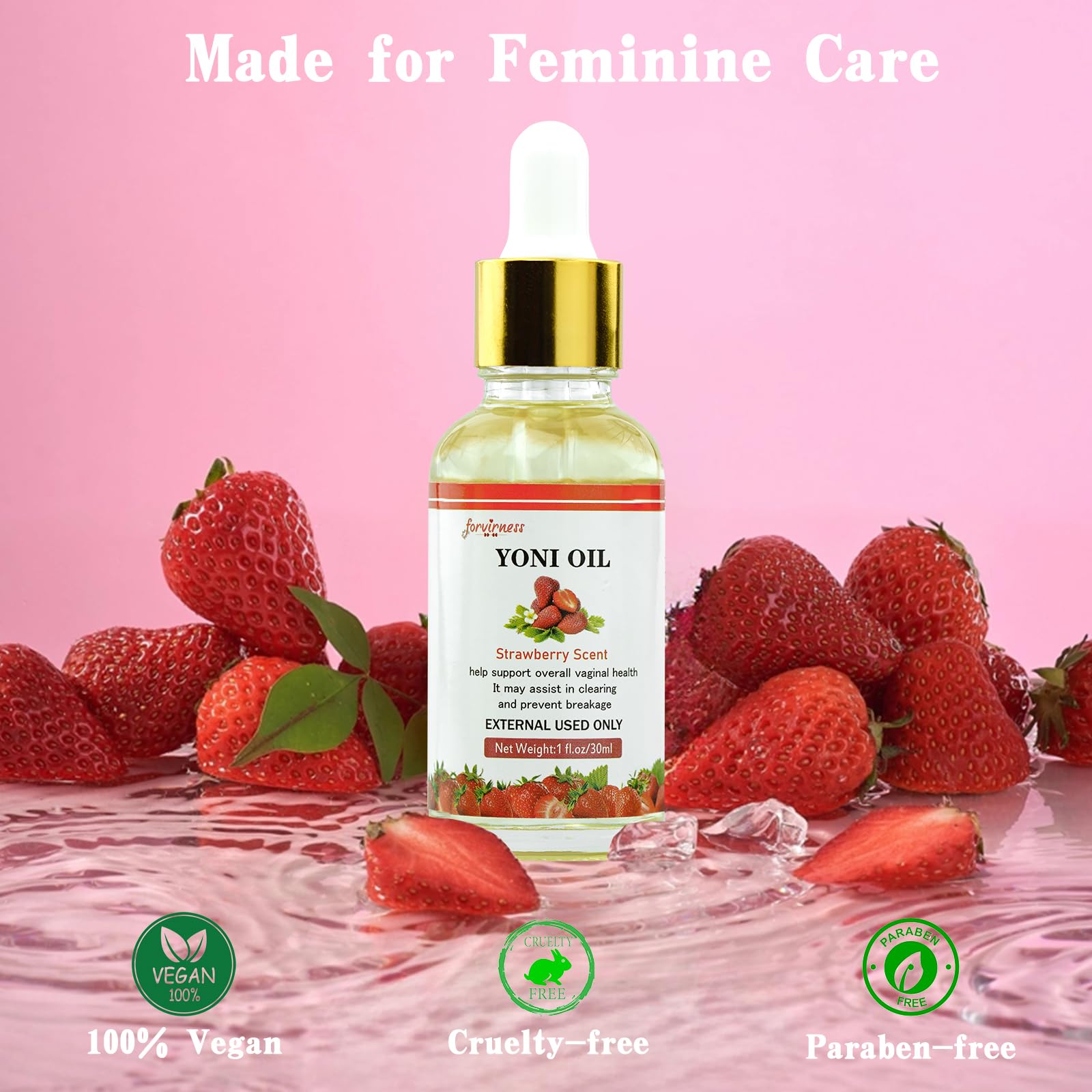Yoni Wash Yoni Oil Yoni Bar Soap for Women PH Balance, Strawberry Body Oil, Feminine Wash